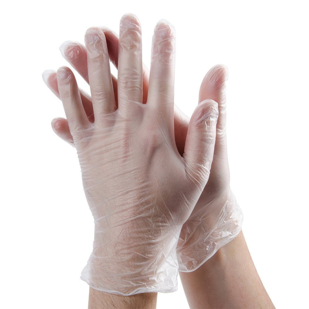 Clear Vinyl Powder-Free Gloves Medium — 100 Pack
