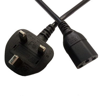 IEC Mains Cable — 3-Pin UK to C13, 5A Fused